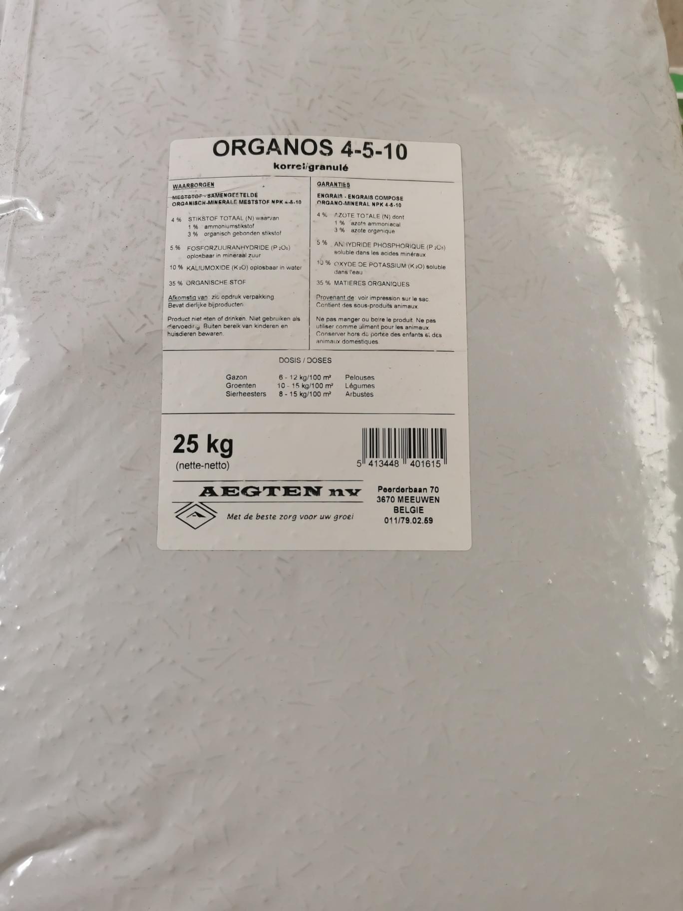Afbeelding van Organos 4+5+10 (gekorreld) - 25kg